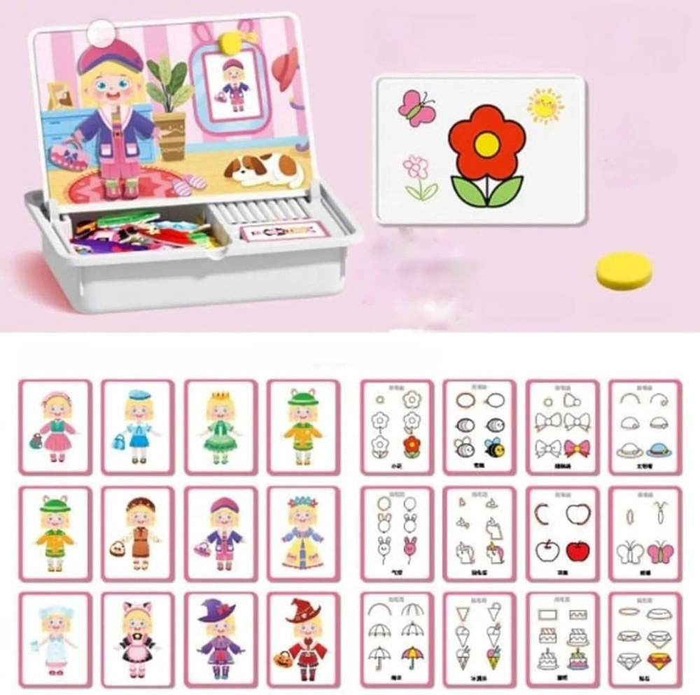 ✨HOT SALE 49% OFF💫Magnetic Puzzles Face Dress Up Travel Game Double Side Preschool Educational Learning Toy for Kids