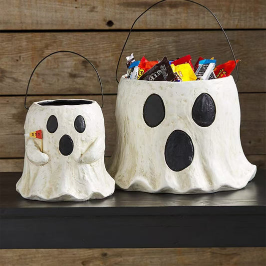 Ghost Flower Pot Halloween Candy Bucket Ghost Candy Bowl