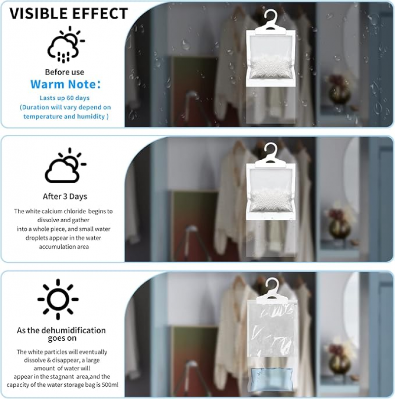 Interior Hanging Wardrobe Reusable Dehumidifiers