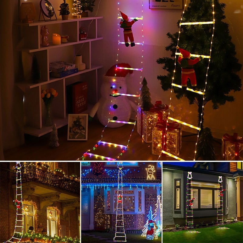 Santa Claus LED Ladder Light