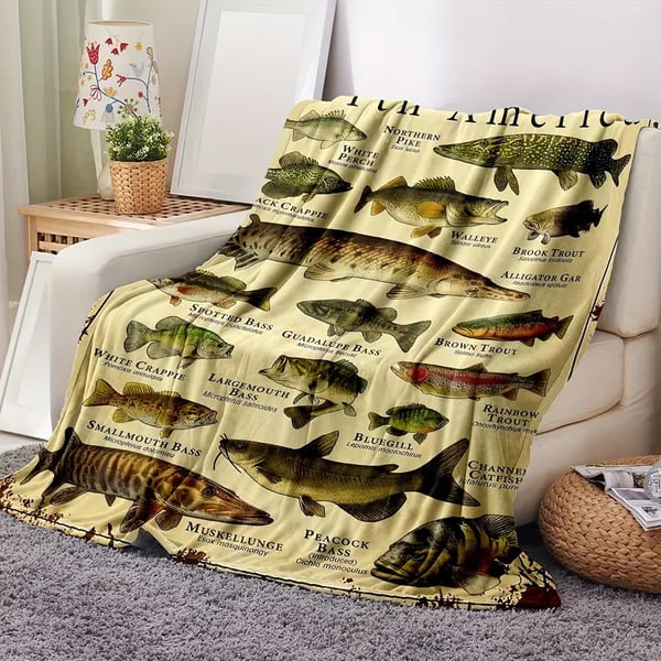 Fishing Enthusiast's Blanket Gift