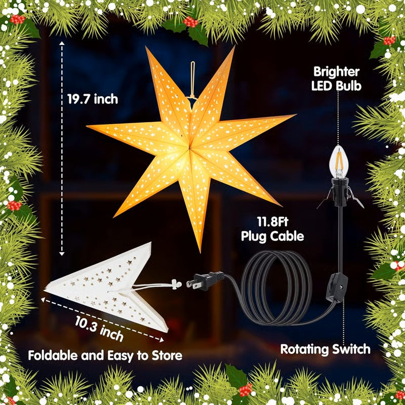 ⭐Star Paper Light Christmas Decor🎄