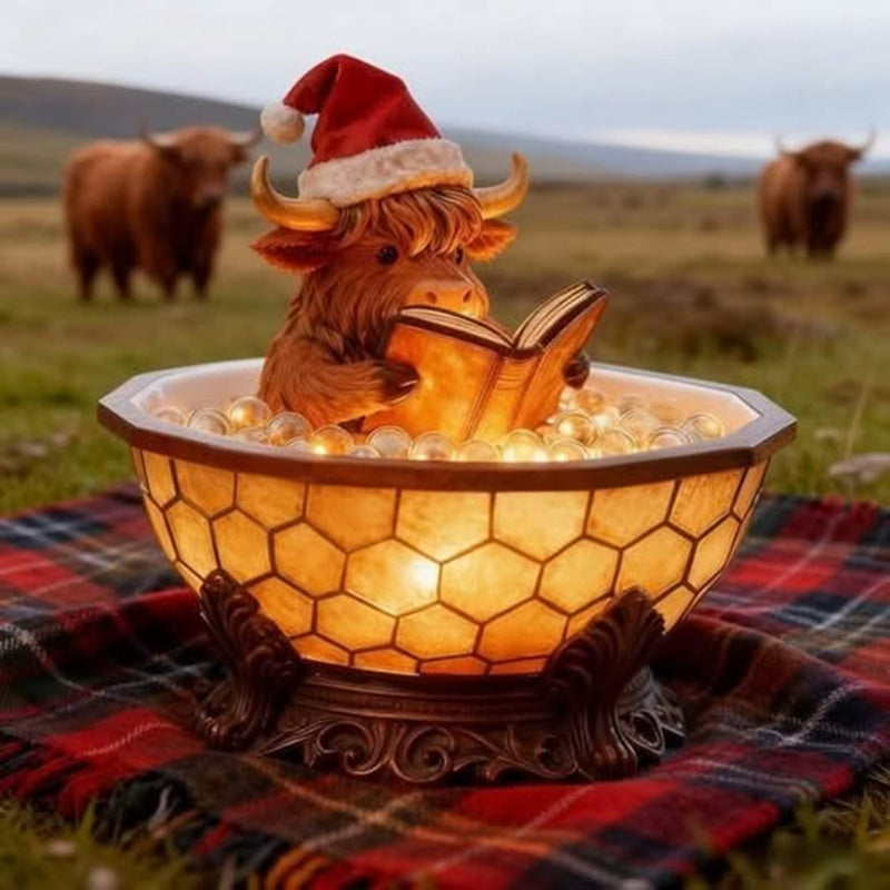 🎄Christmas Highland Cow Bubble Bath Lamp🐮
