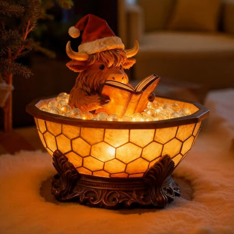 🎄Christmas Highland Cow Bubble Bath Lamp🐮