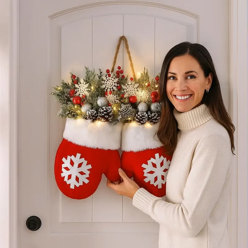 🔥Christmas Sales 49% OFF🔥Sparkling Christmas Mitten Wreath
