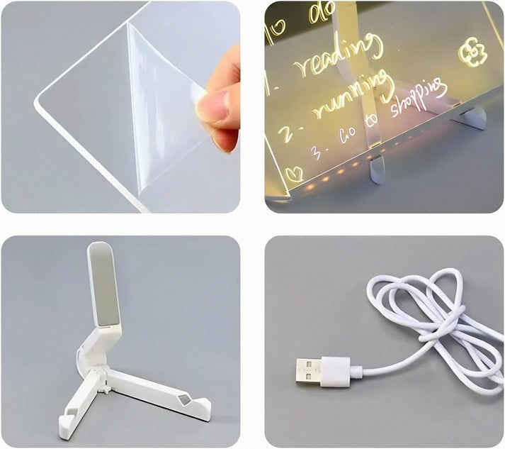 🎅Surprise price: only £8.99!!🎄LED Erasable DIY Acrylic Transparent Message Board🎁