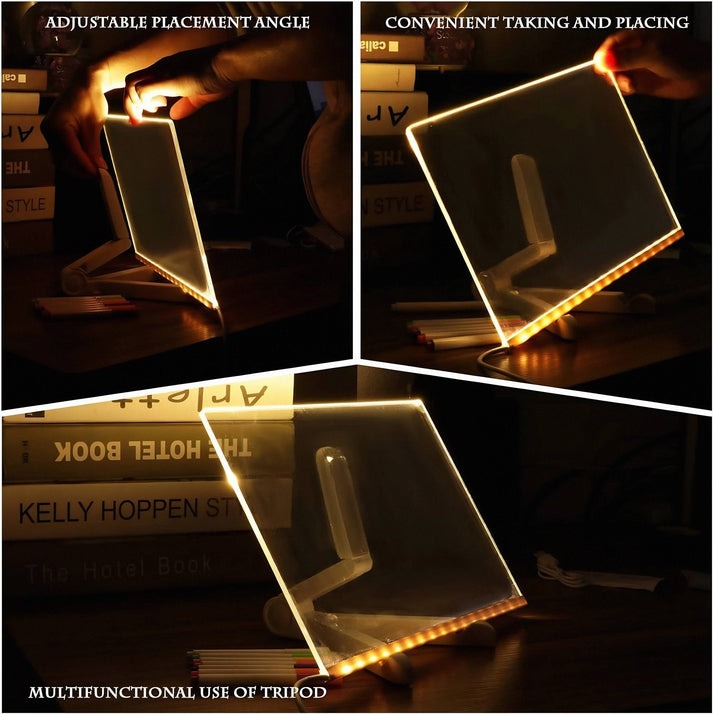 🎅Surprise price: only £8.99!!🎄LED Erasable DIY Acrylic Transparent Message Board🎁