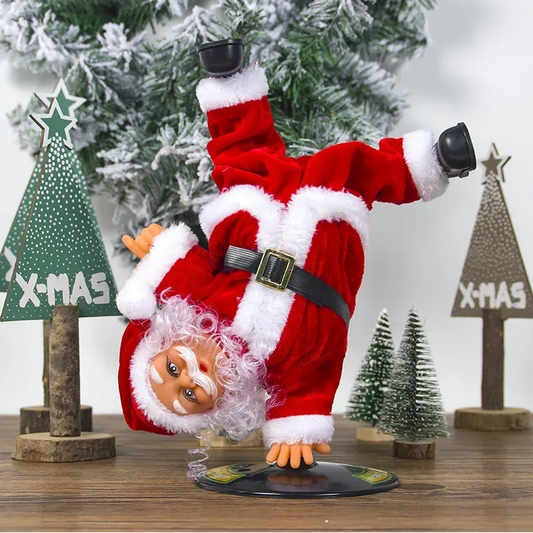 Breakdancing Santa Dynamic Christmas Figurine