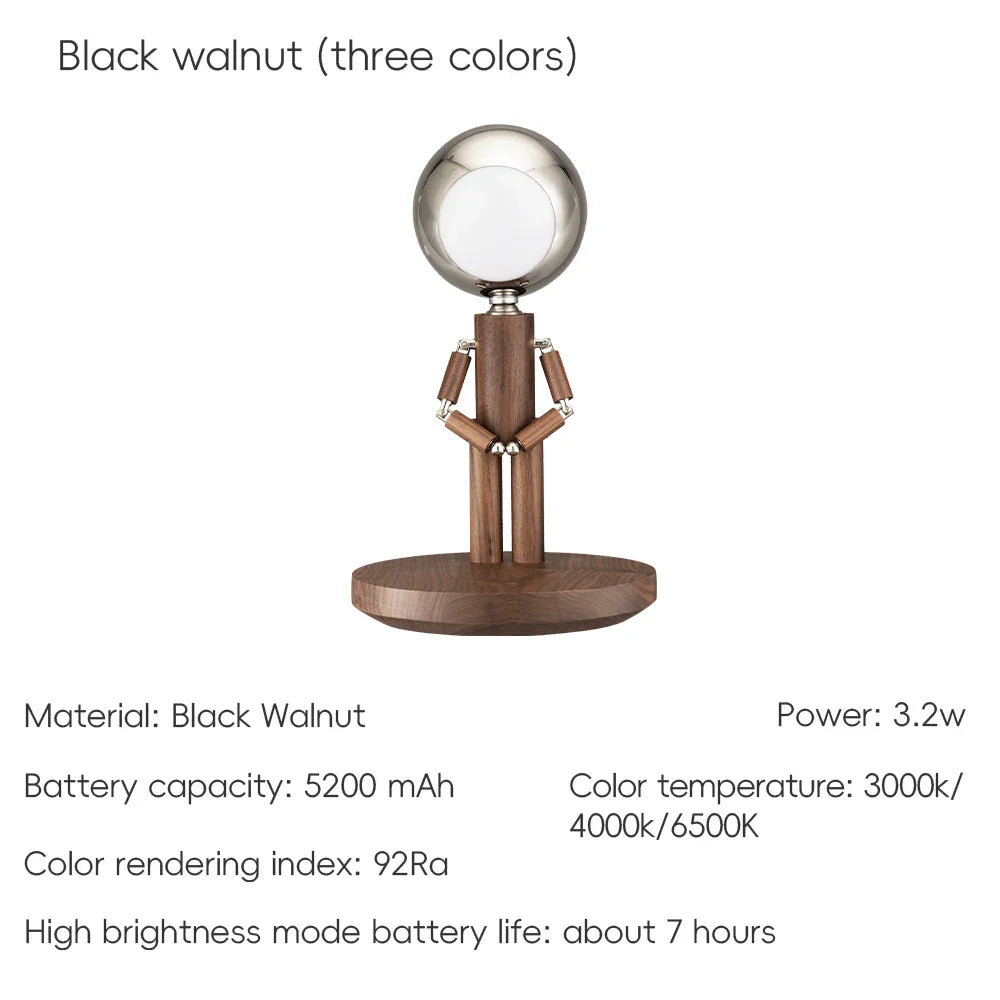 Lunar Robot Astronaut Wooden Table Lamp✅Free Shipping