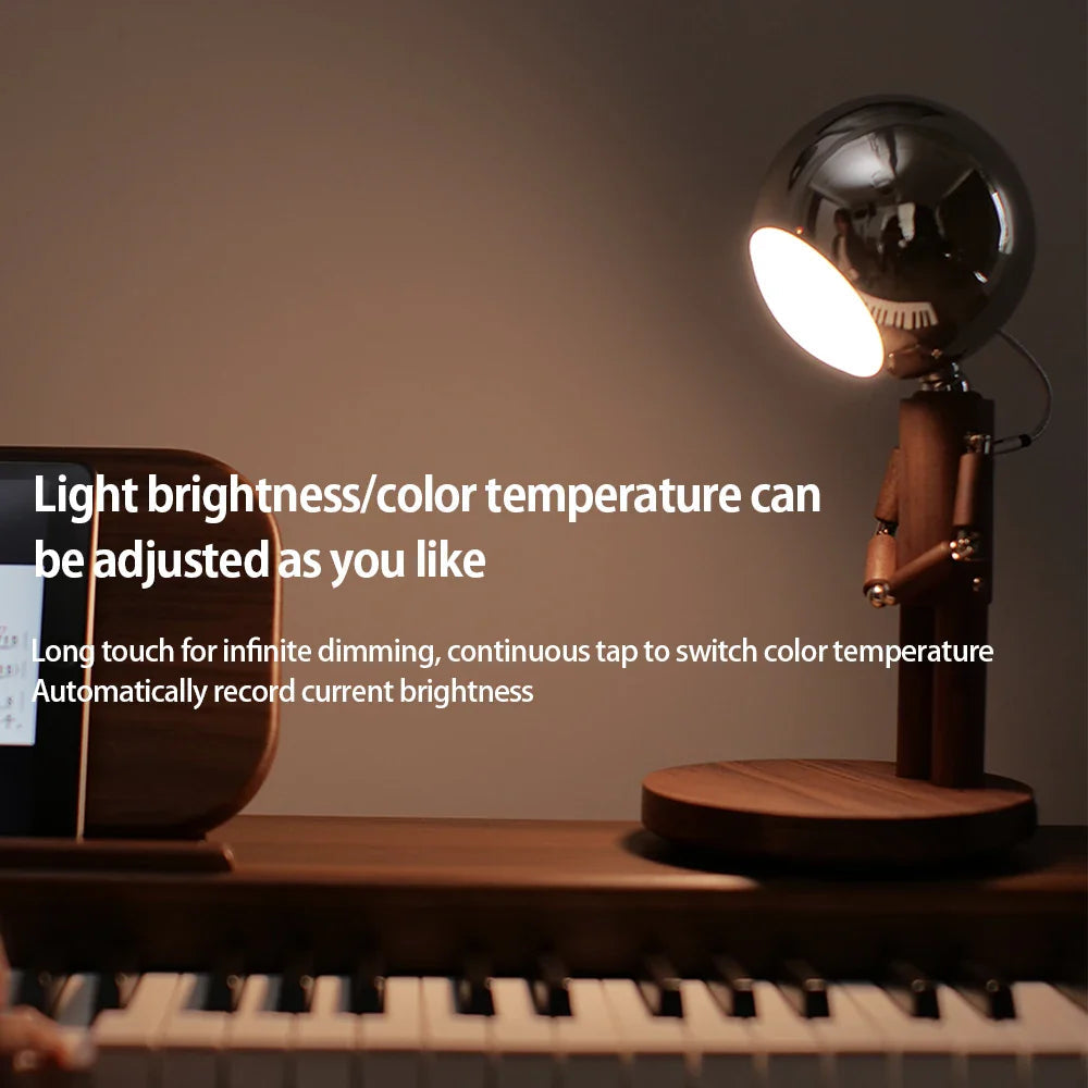 Lunar Robot Astronaut Wooden Table Lamp✅Free Shipping