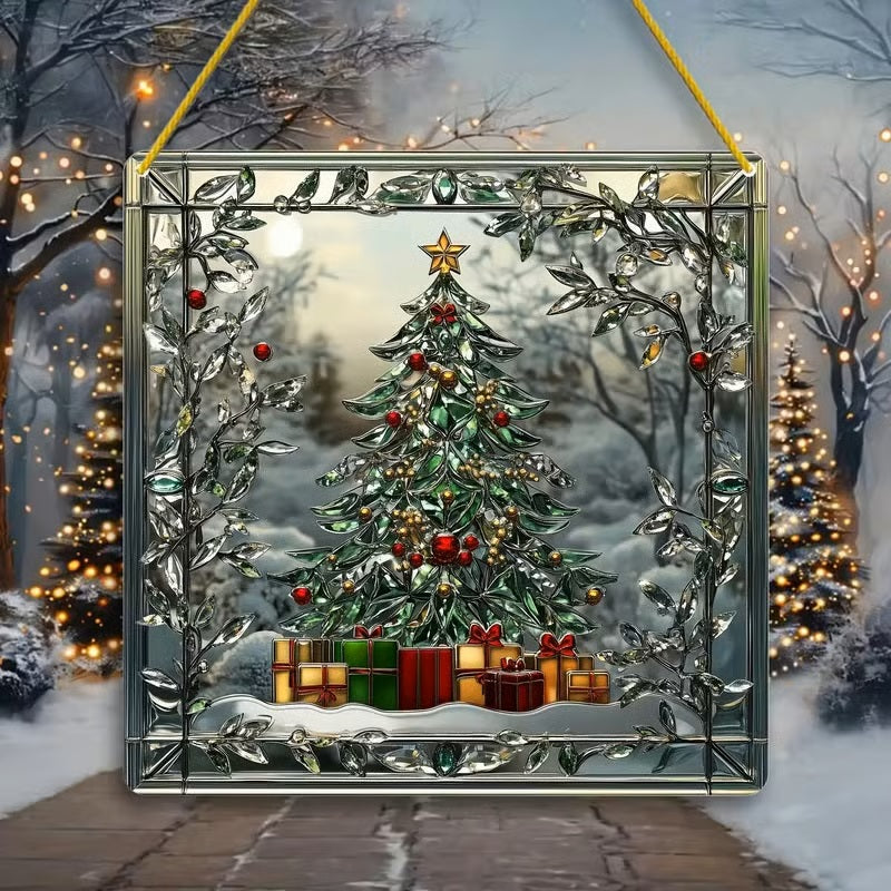 🎄✨Frosted Enchanted Tree Crystal-Style Ornament