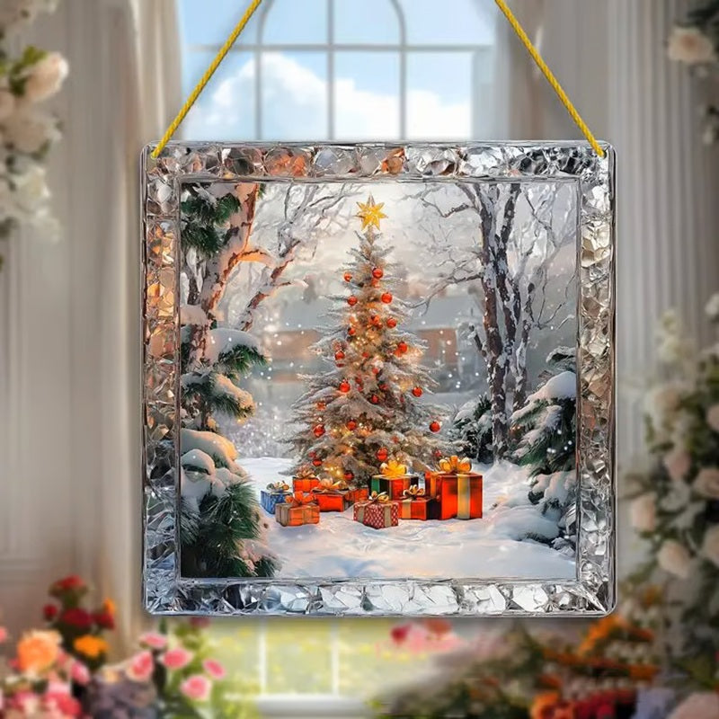 🎄✨Frosted Enchanted Tree Crystal-Style Ornament