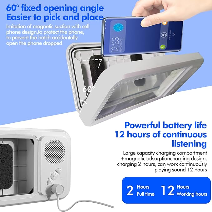 🔥Shower Phone Holder with Wireless Bluetooth Speaker