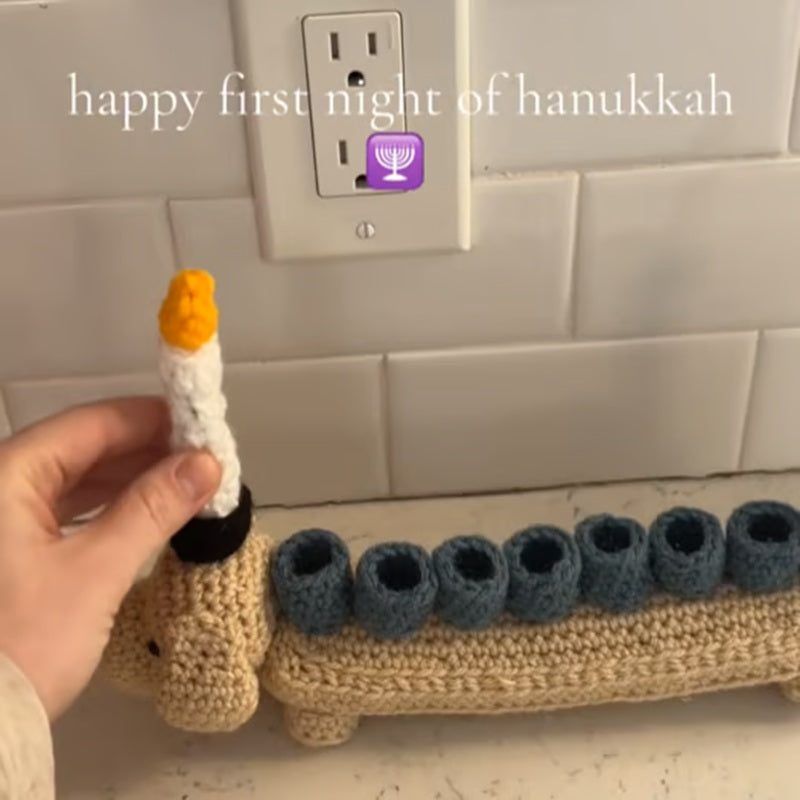 🎁Handmade Hanukkah Menorah Crochet