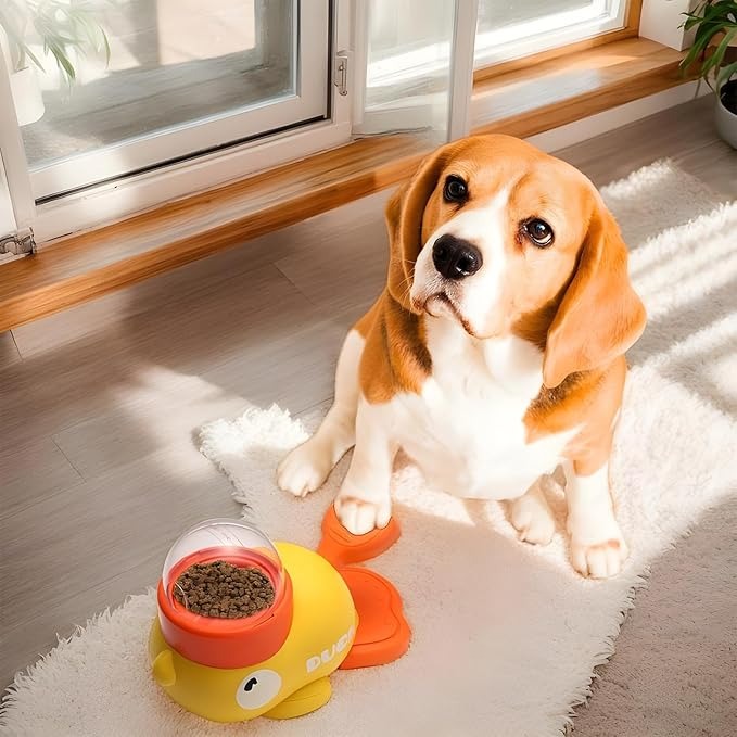 Interactive Duck Shaped Puzzle Food Dispensing Toy