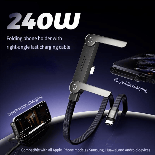 240w super fast charging?Invisible Holder Charger Cable with Stand