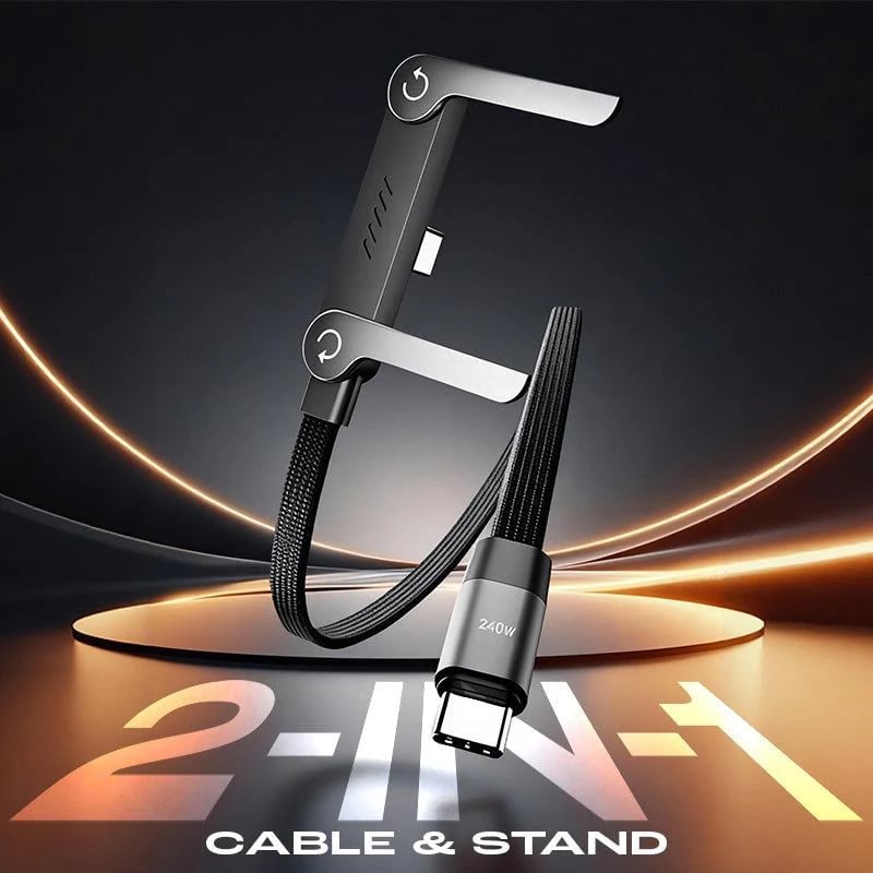 240w super fast charging?Invisible Holder Charger Cable with Stand