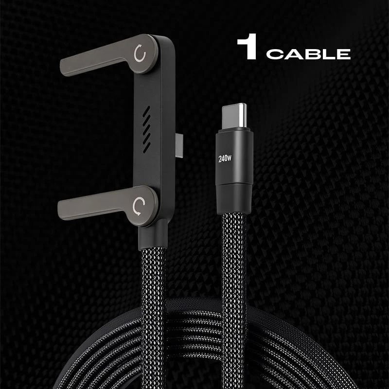 240w super fast charging?Invisible Holder Charger Cable with Stand