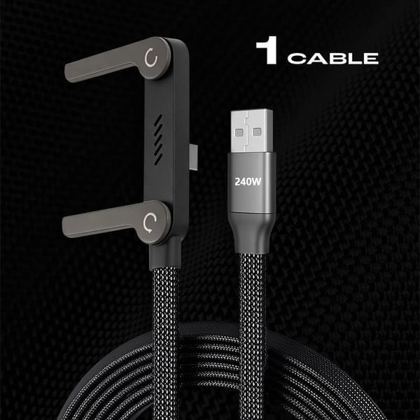 240w super fast charging?Invisible Holder Charger Cable with Stand