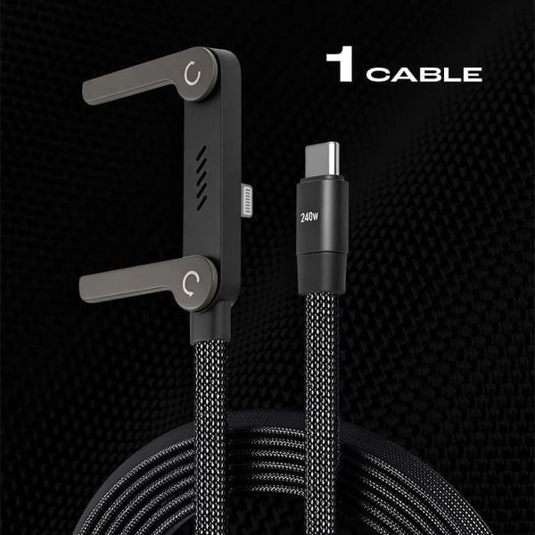 240w super fast charging?Invisible Holder Charger Cable with Stand