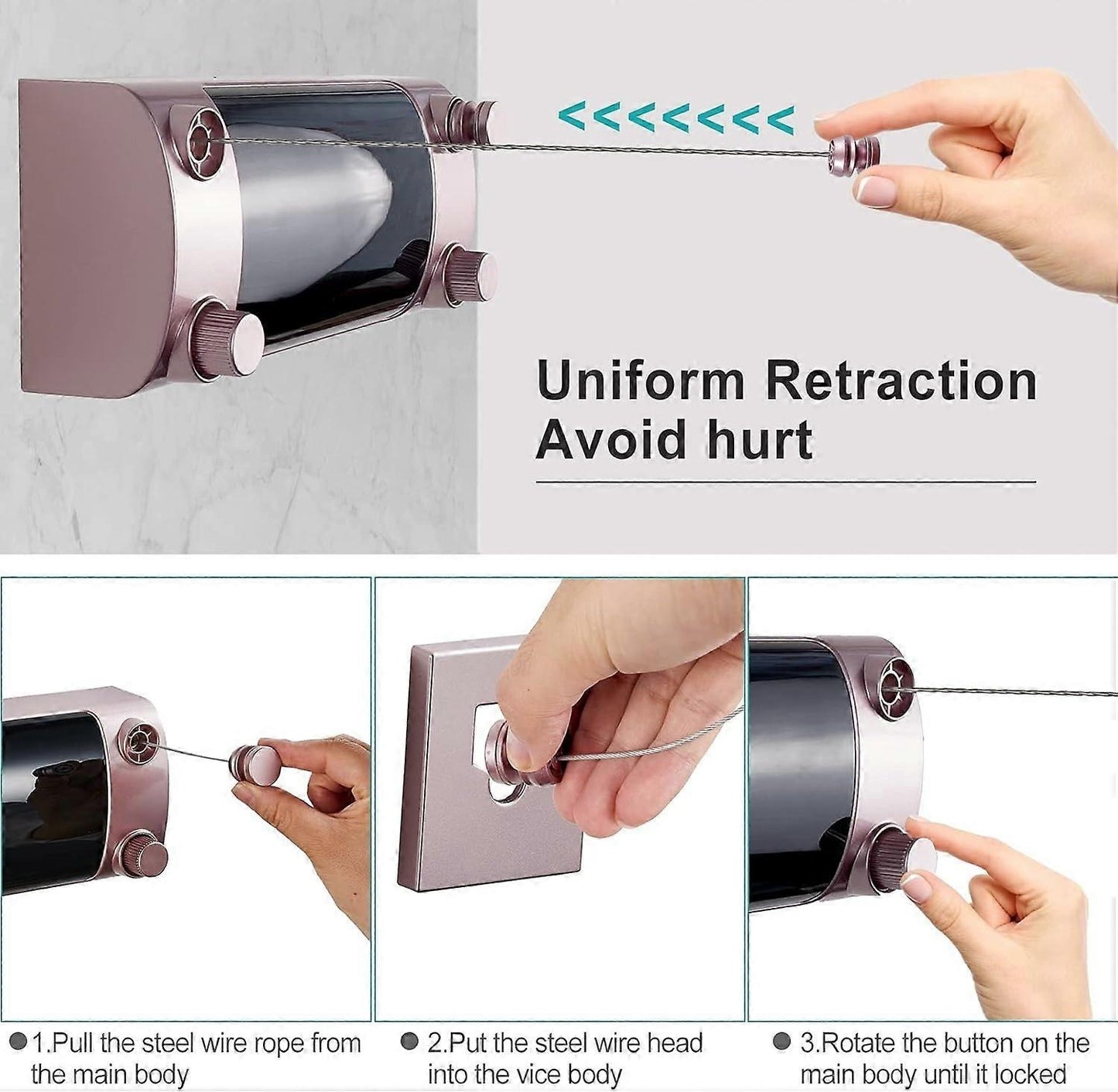 Retractable Clothesline Indoor With Adjustable Stainless Steel Double