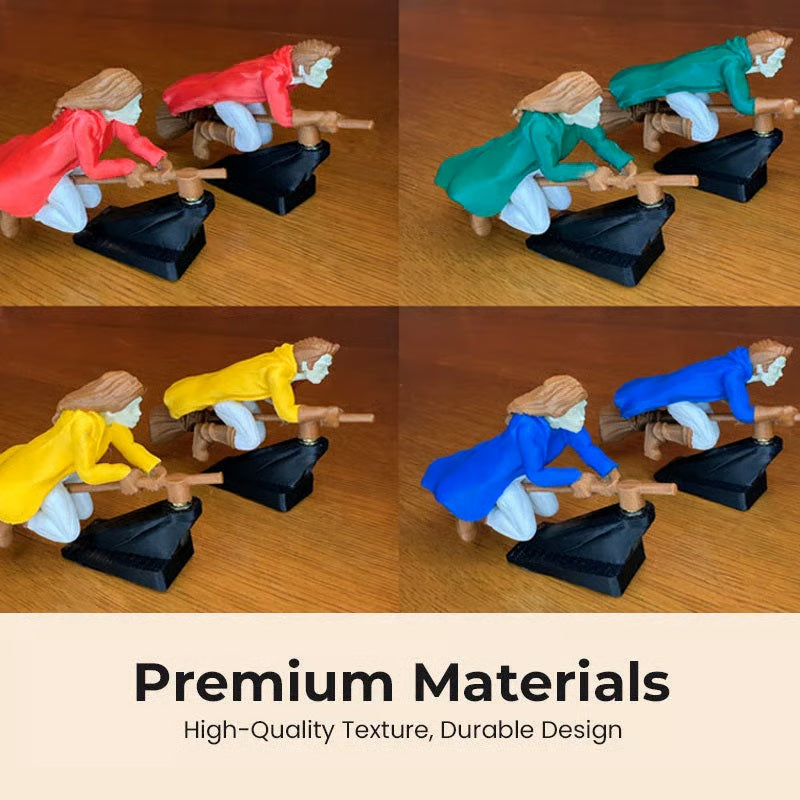 🔮🚗Witch And Wizard Broomstick Dashboard Drift Ornaments