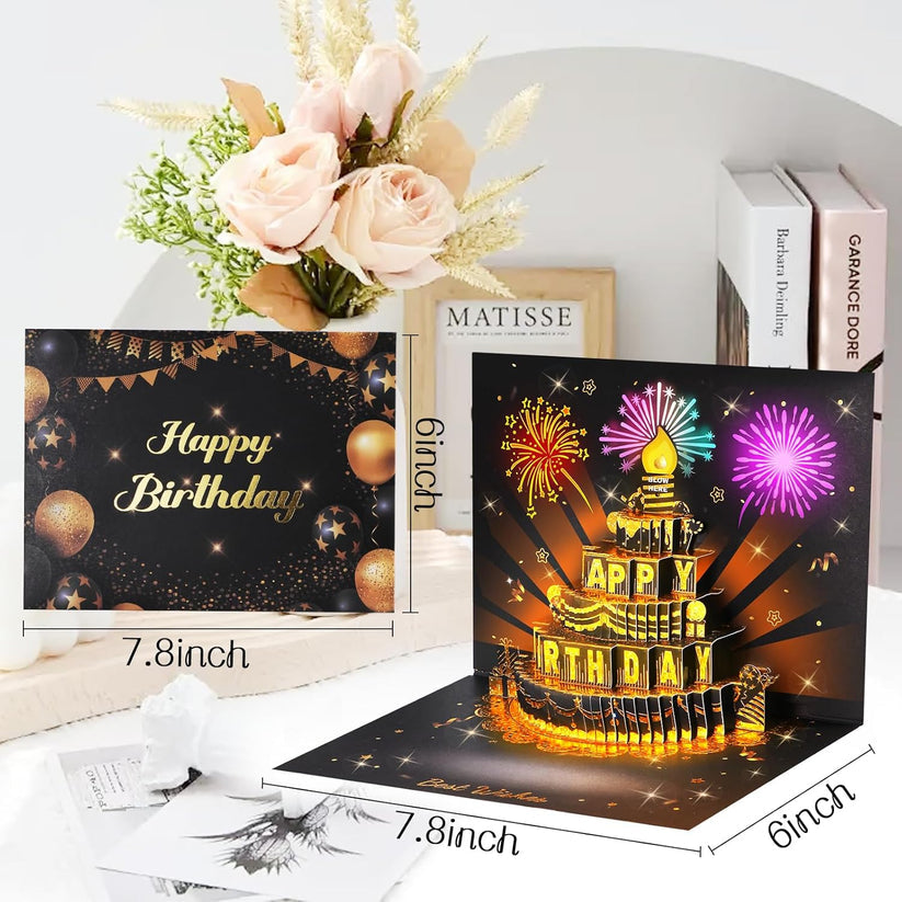 🎉3D Pop Up Musical Birthday Card with Lights & Song🎵🎂