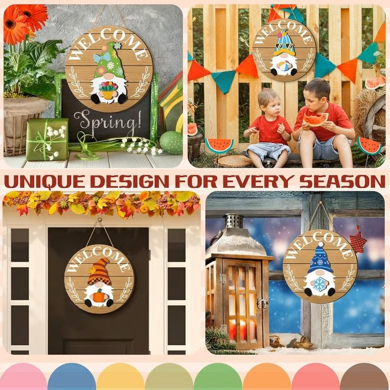 💫Interchangeable Wooden Gnome Decor Holiday Seasonal Gnome Decorations🚪