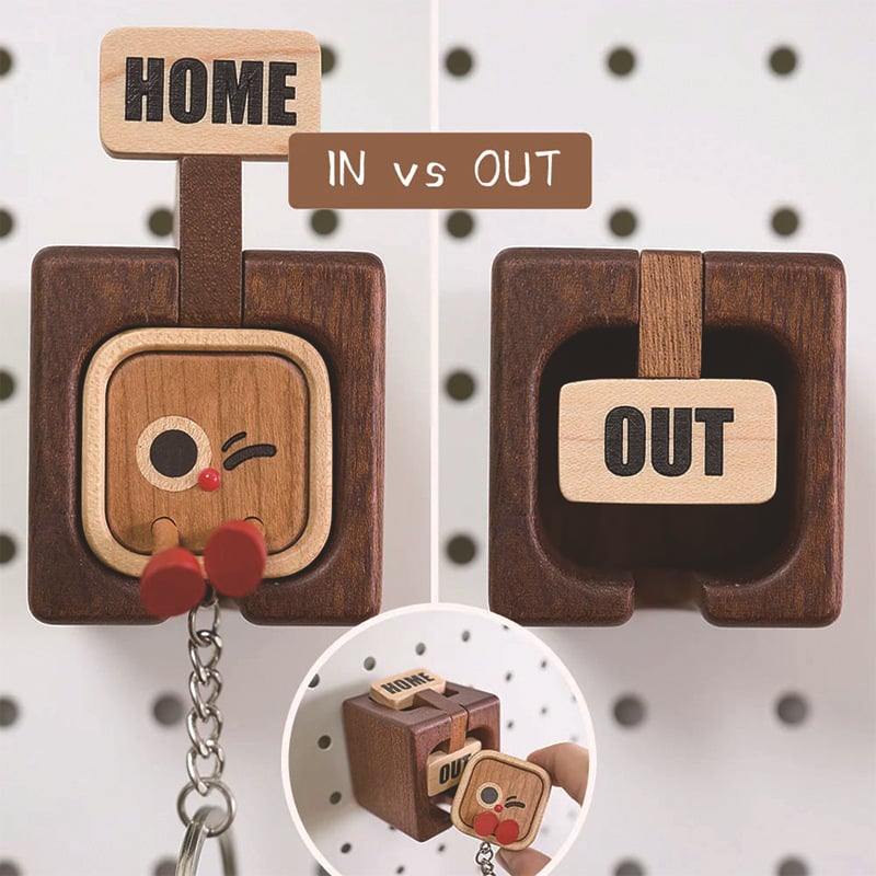 😉Creative Wooden Key Hooks With Funny Faces - Functional & Stylish Key